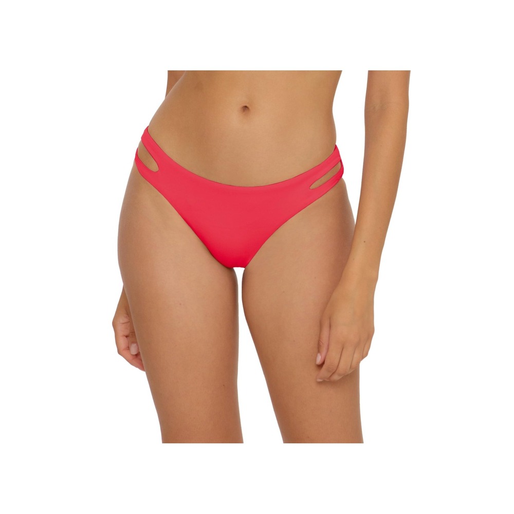 NWT BECCA‎ Prism Bikini Bottom Red Cutout Hipster XS